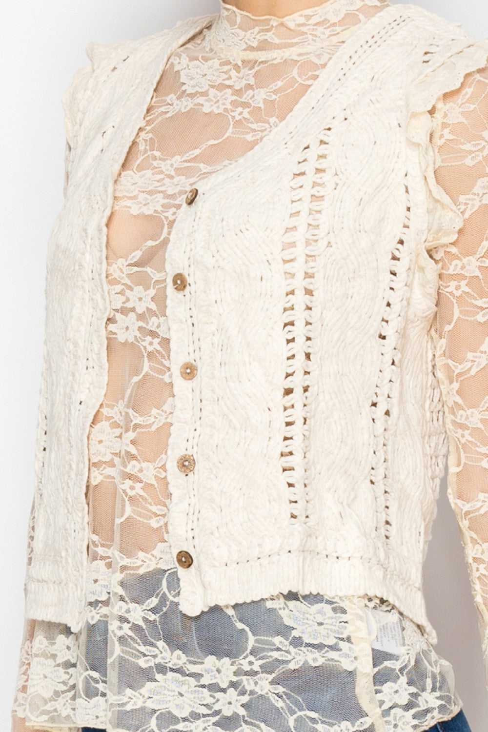 Short Crochet Vest with Buttons