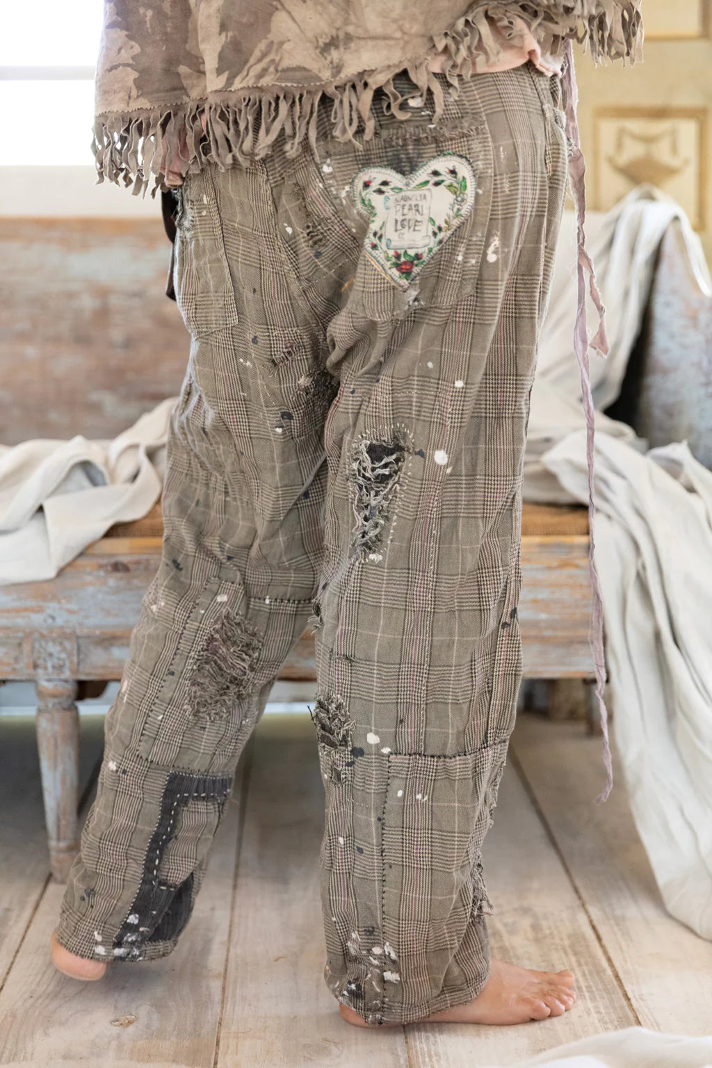Pant 419 Check Miners Pants with Paint   Marylebone
