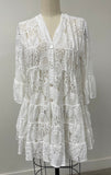 White Lace Button Front Tunic