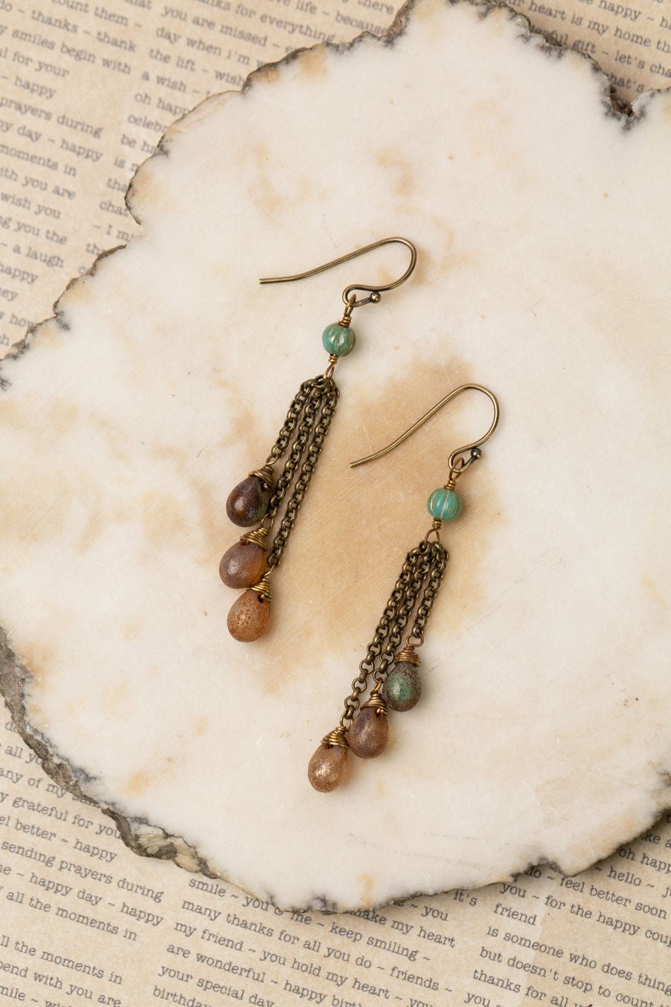 Rustic Creek Dangle Earrings E022 - 2 - Vintage Vault Boutique