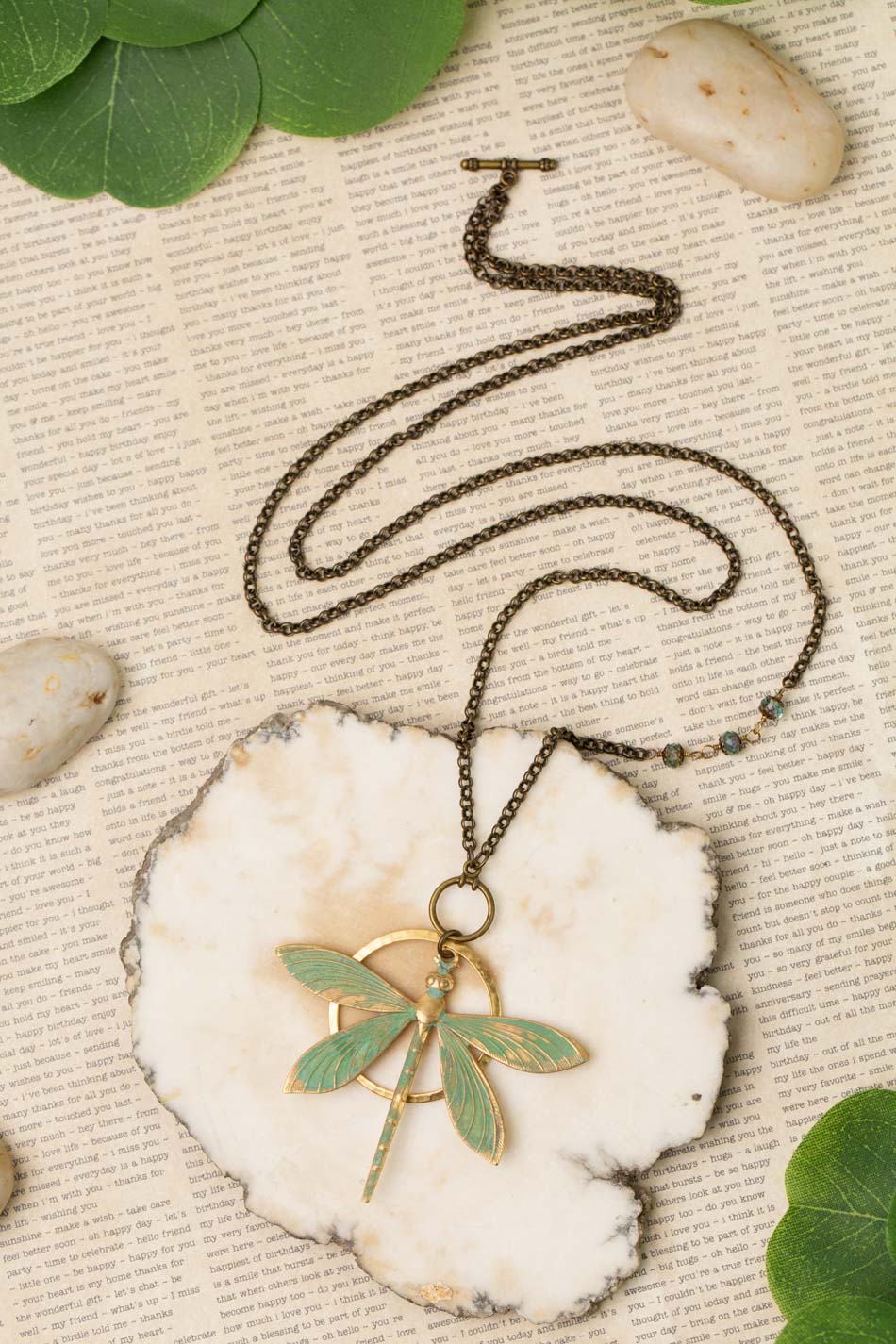 Rustic Creek 16.5 Or 33&quot; Simple Dragonfly Pendant Necklace