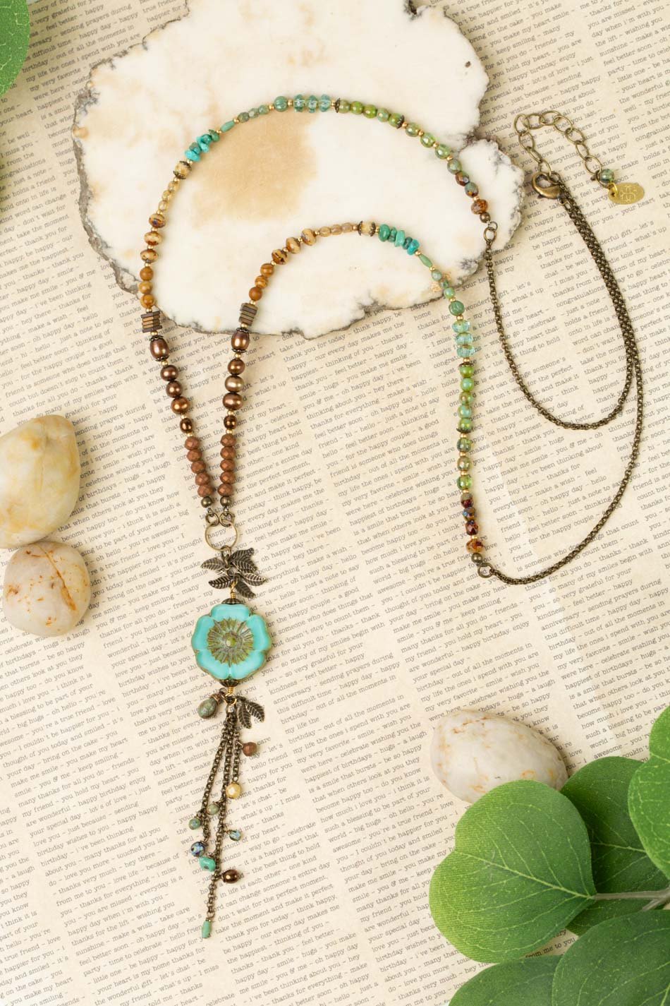 Rustic Creek Dragonfly Necklace N046-3 - Vintage Vault Boutique