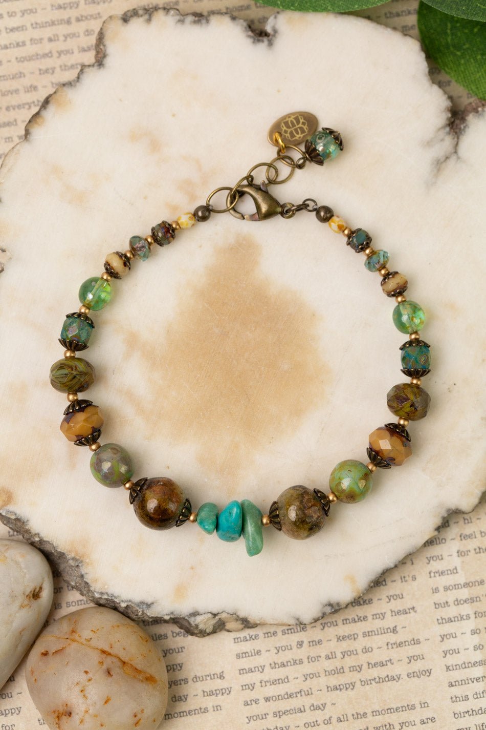 Rustic Creek Collage Bracelet B067 - Vintage Vault Boutique
