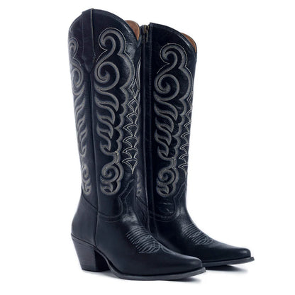 Ebony Stitched Western Tall Boot