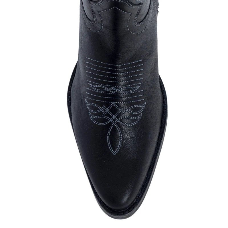 Ebony Stitched Western Tall Boot - Vintage Vault Boutique