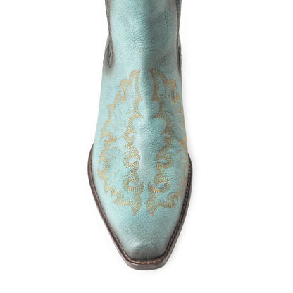 Teal Western Stitched Bootie