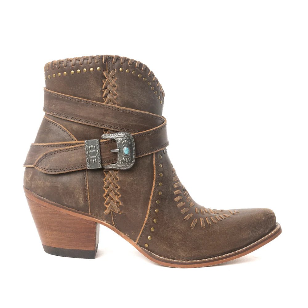Brown Wrapped Up Bootie - Vintage Vault Boutique