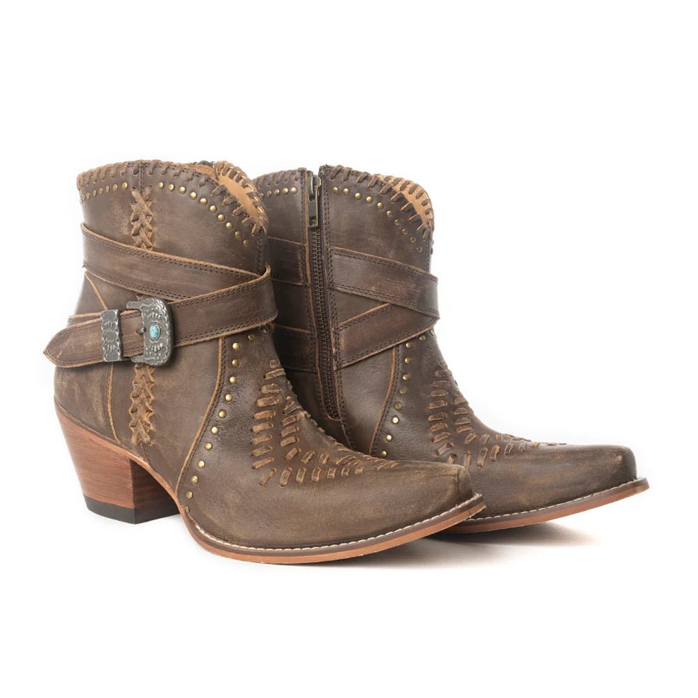 Brown Wrapped Up Bootie - Vintage Vault Boutique