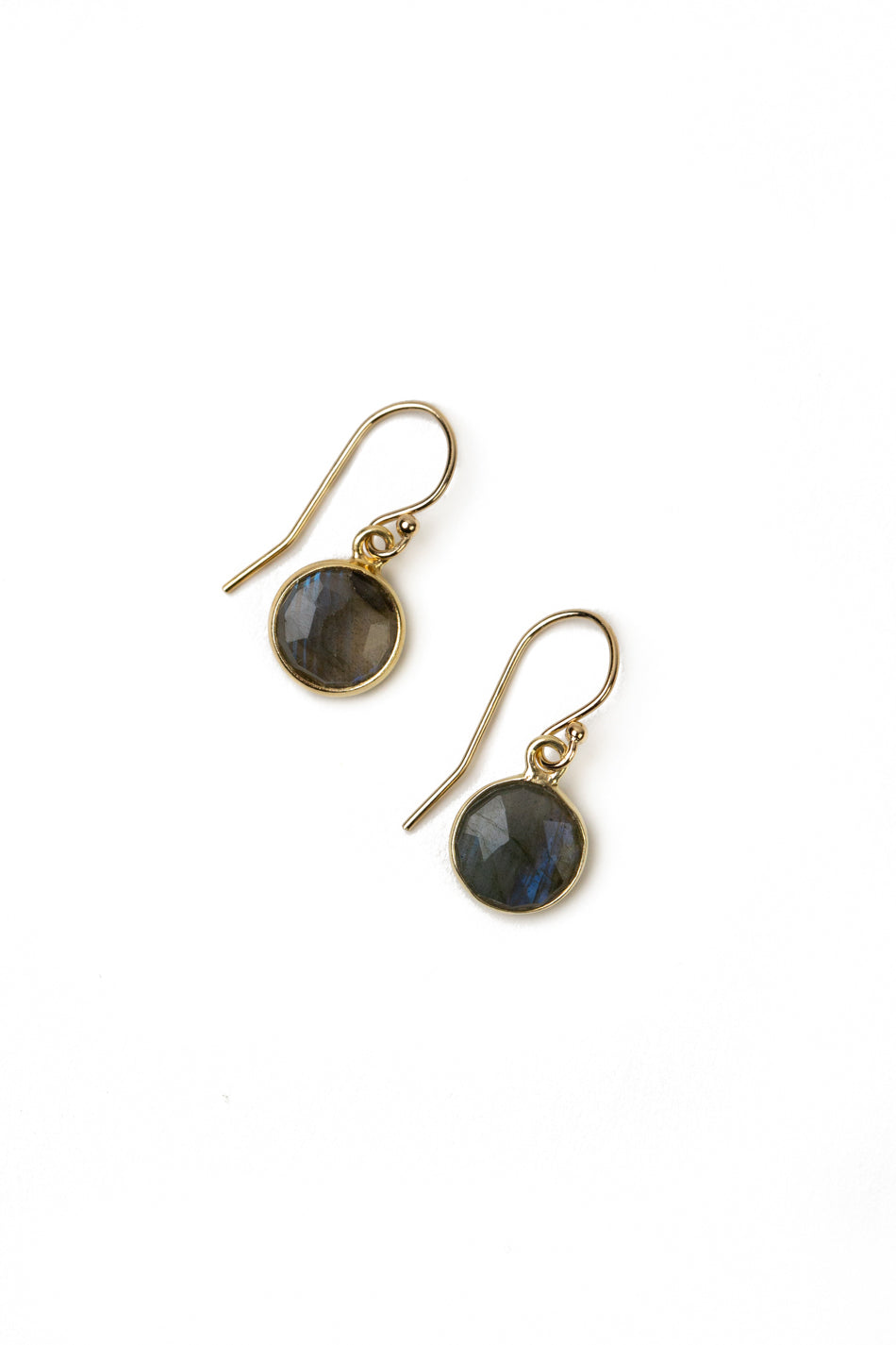 Favorites Labradorite Coin Earrings E025