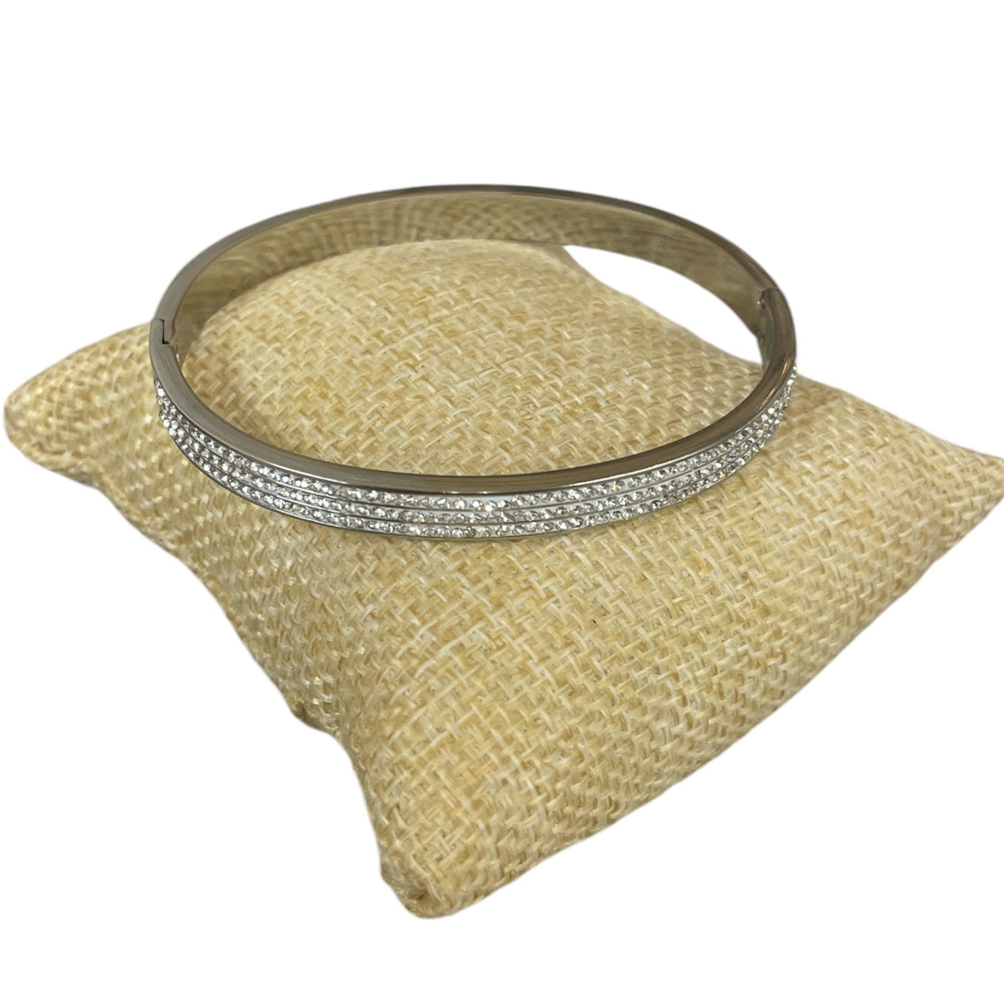 Stainless Steel Three Layer Rhinestone Bracelet