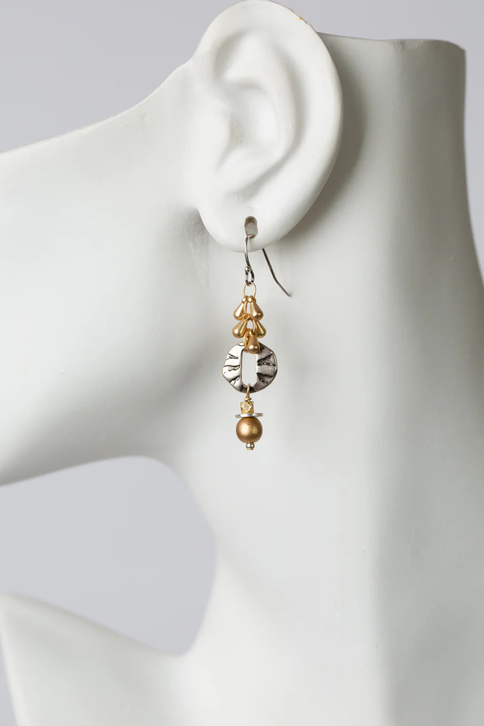 Silver &amp; Gold Dangle Earrings E060