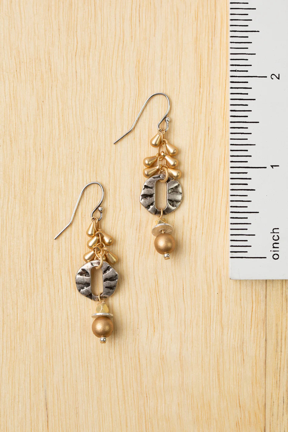 Silver &amp; Gold Dangle Earrings E060