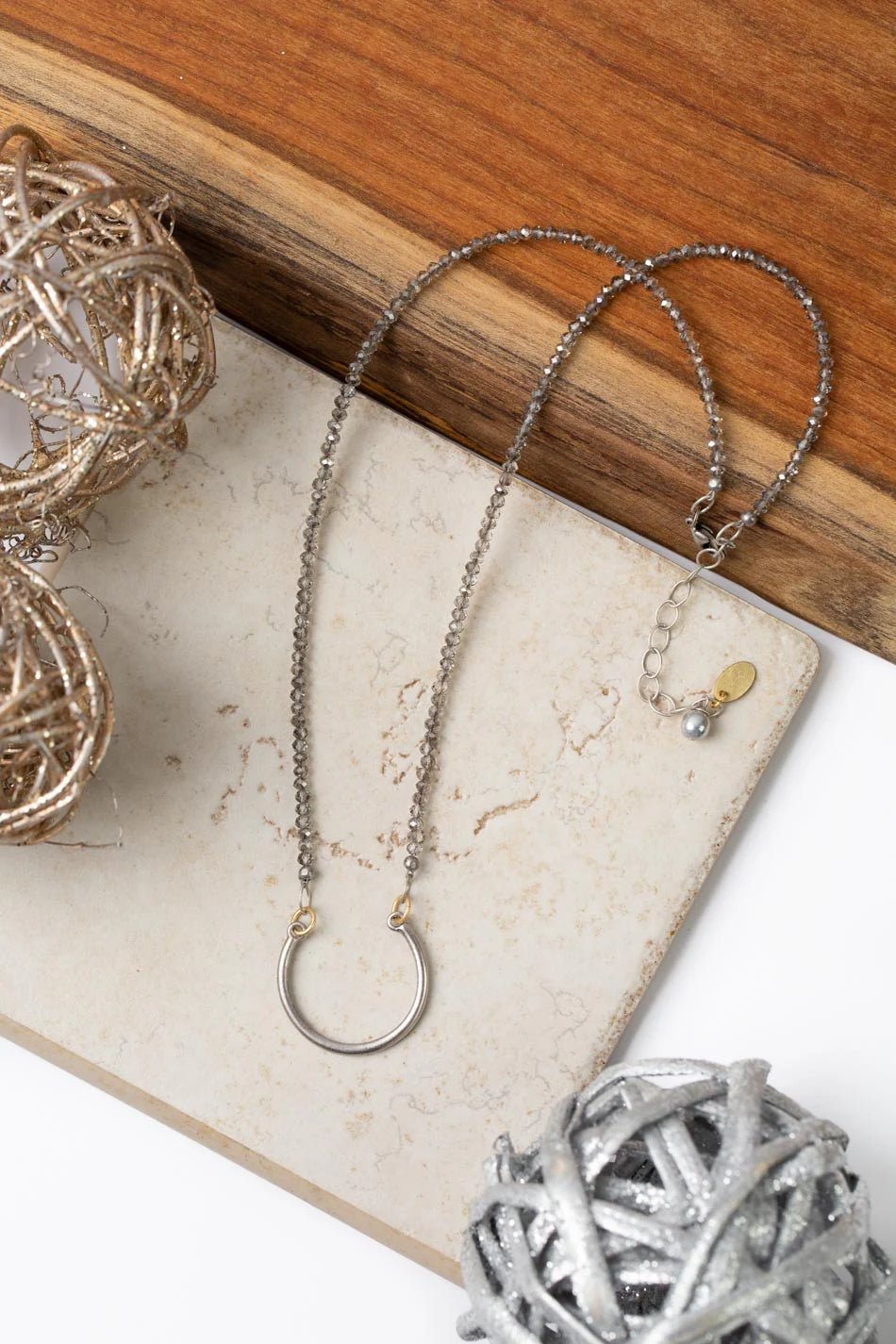 Silver &amp; Gold Simple Necklace N067 - Vintage Vault Boutique