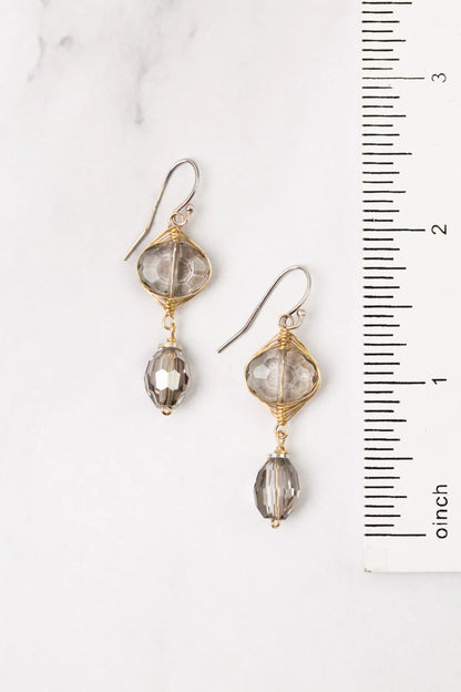 Silver &amp; Gold Herringbone Earrings E82