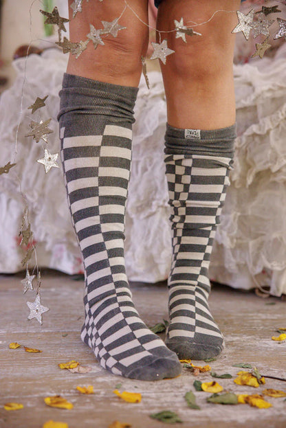 Sock 138 Check OTK Sock Black Piano Key