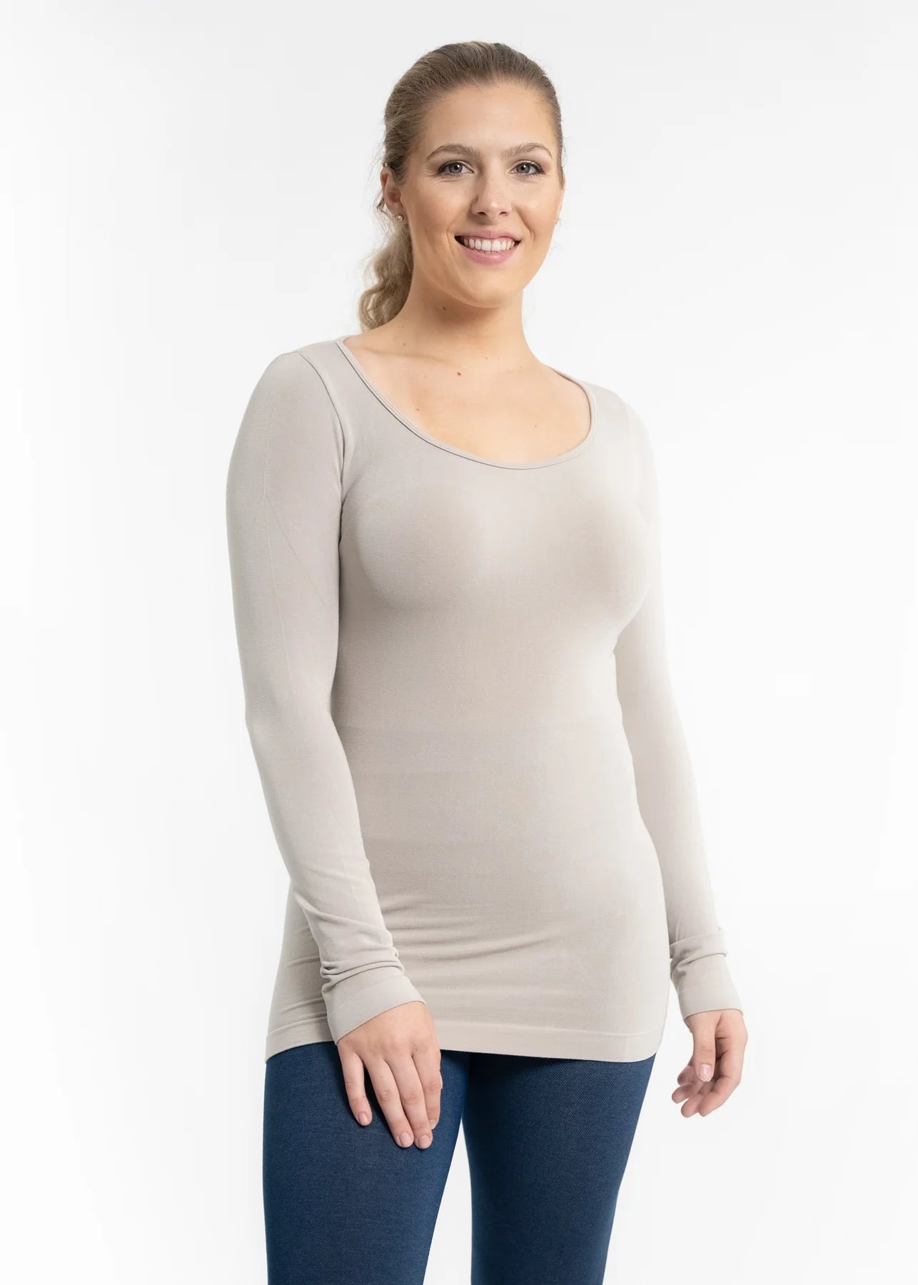 Long Sleeve Round Neck Top - Vintage Vault Boutique
