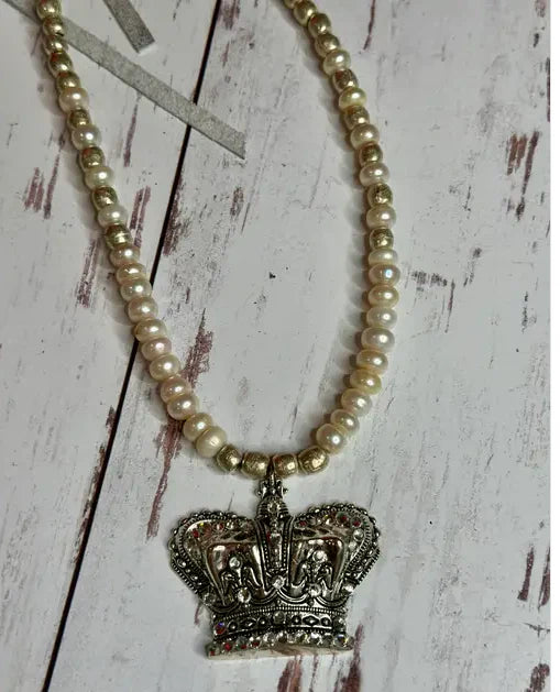 Crystal Crown Pendant Necklace
