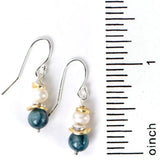 SeaSide E47, Kyanite, Freshwater Pearl Dangle Earrings
