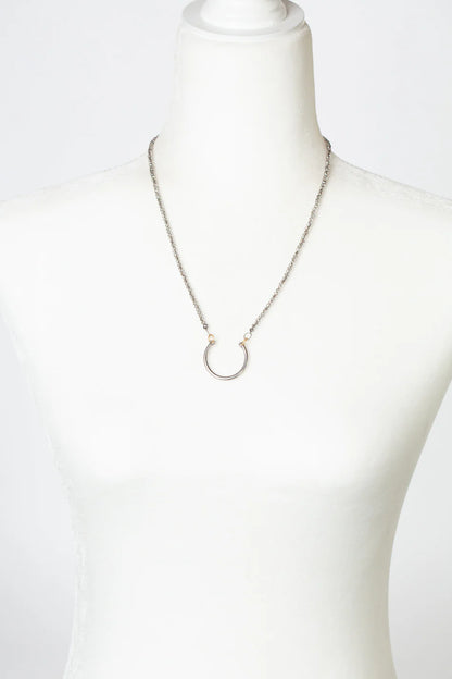 Silver &amp; Gold Simple Necklace N067