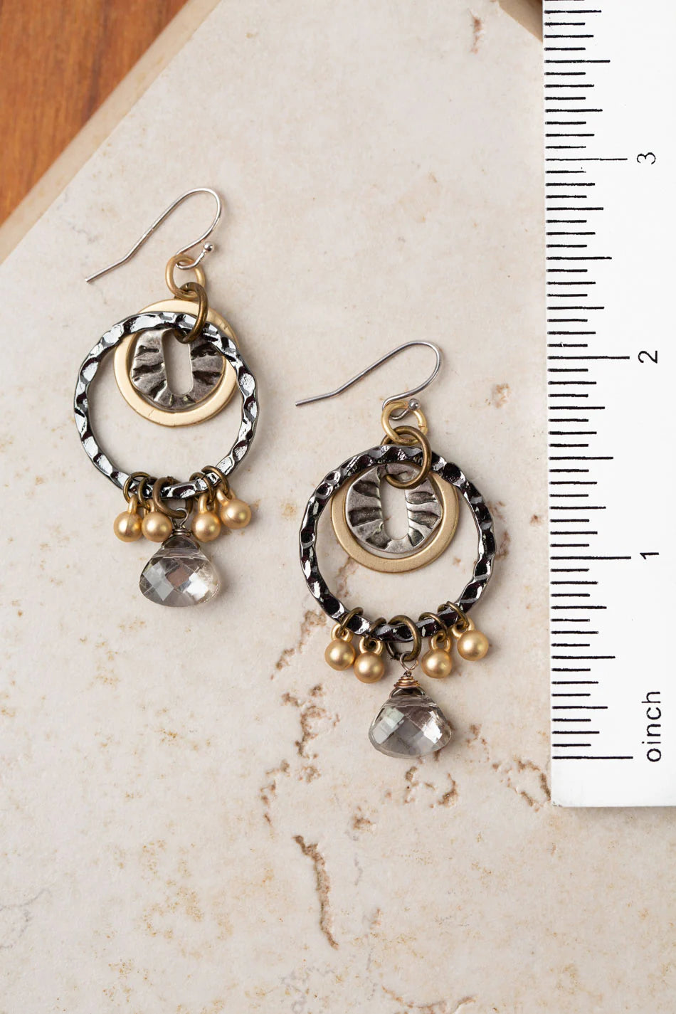 Silver &amp; Gold Hoop Earrings  E084