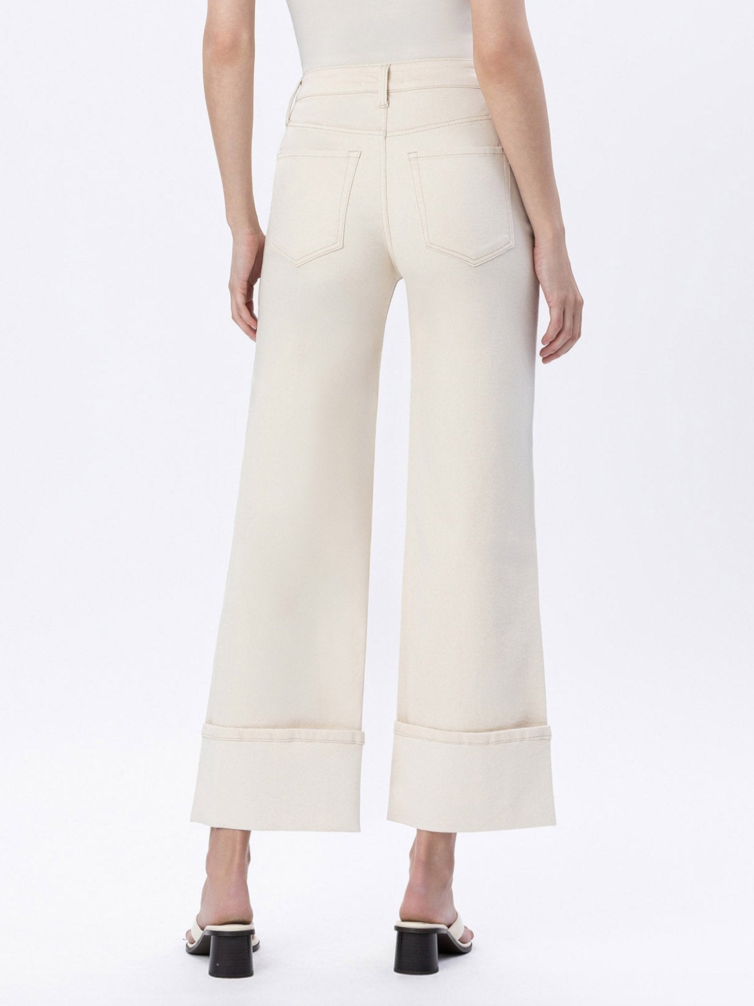 High Rise Cuffed Wide Leg Jean - Vintage Vault Boutique