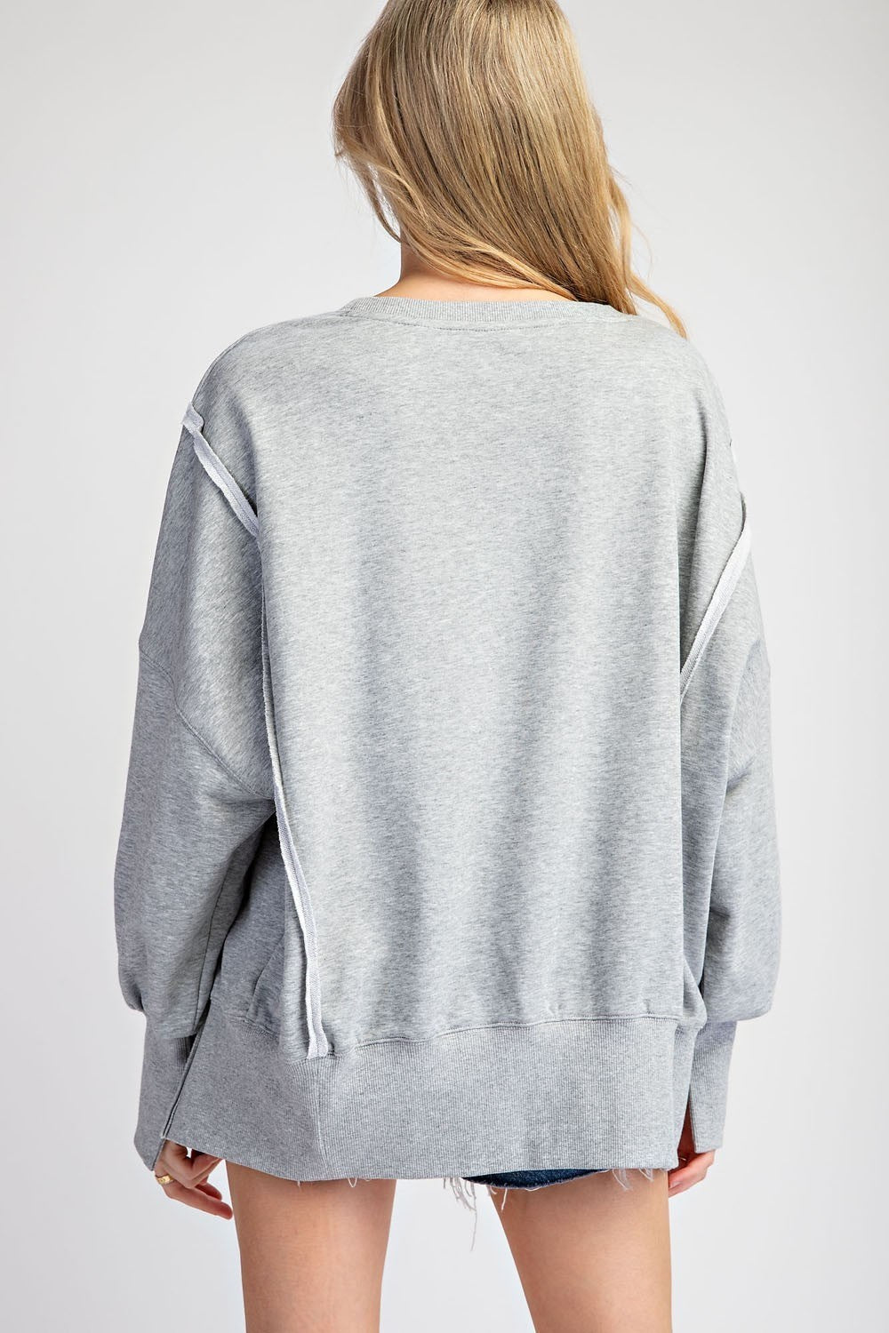 Faded Varsity Pullover Top