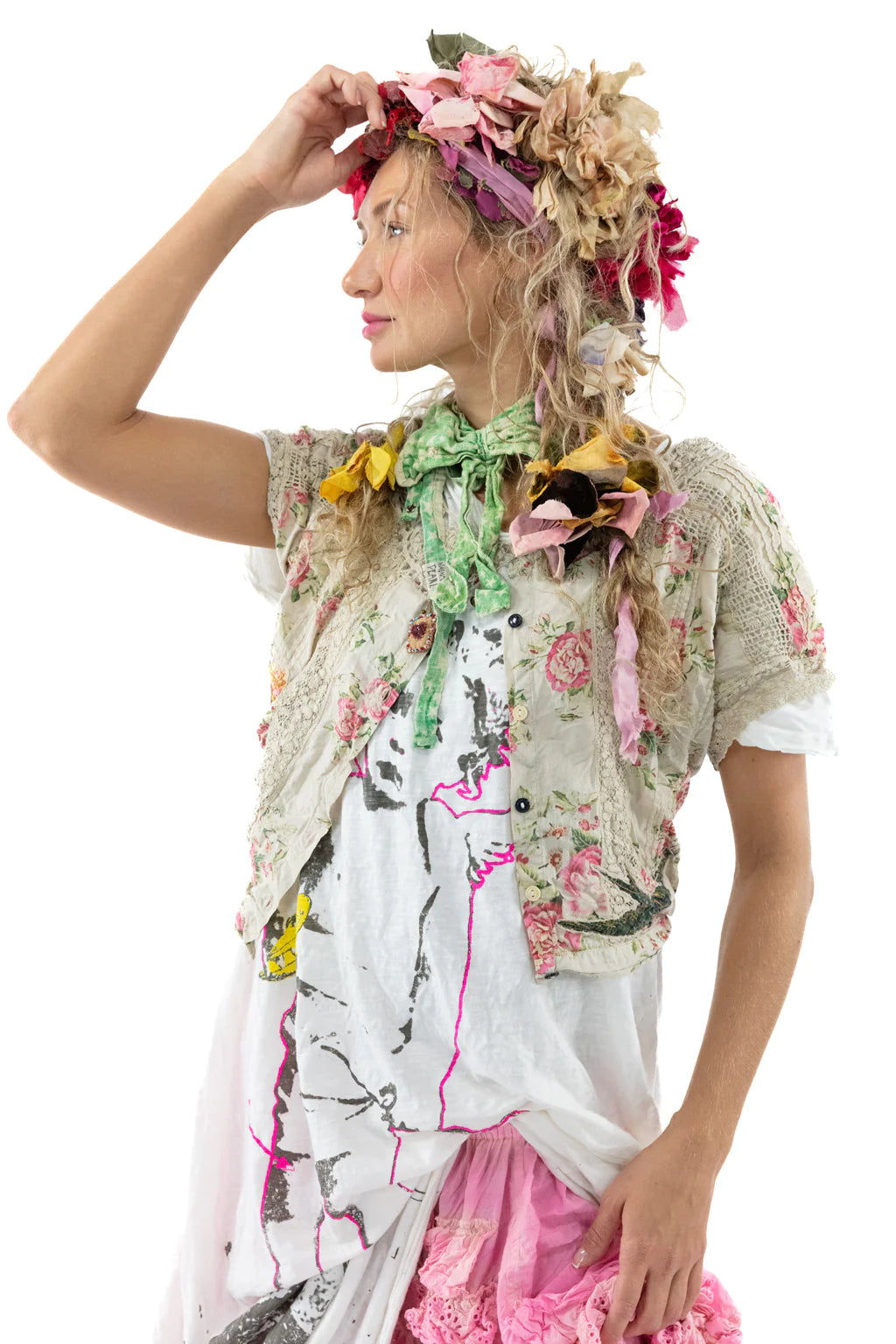 Top 1334 Floral Dejah Cropped Blouse