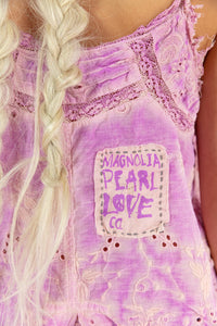 Top 1496 Eyelet Clementine Tank  Purple Boba