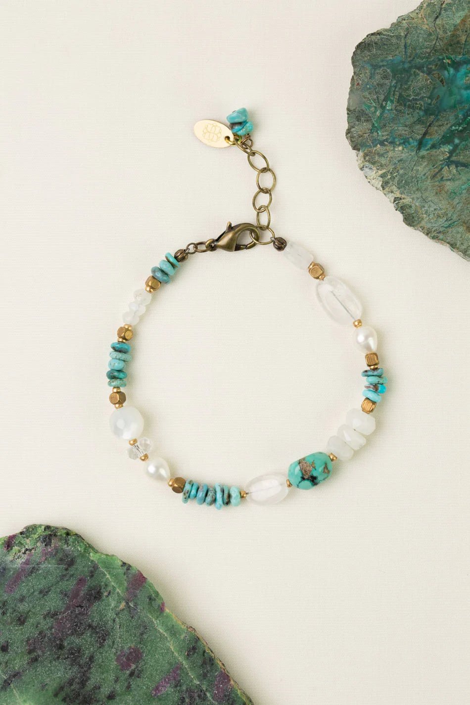 Transcend Pearl Moonstone Bracelet B009 - Vintage Vault Boutique