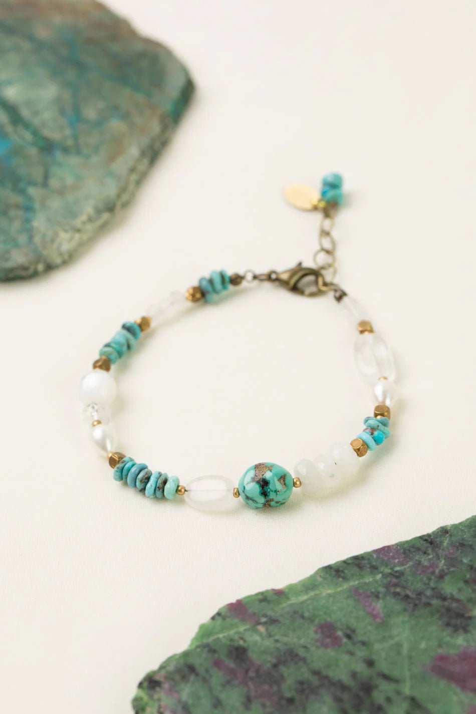 Transcend Pearl Moonstone Bracelet B009 - Vintage Vault Boutique