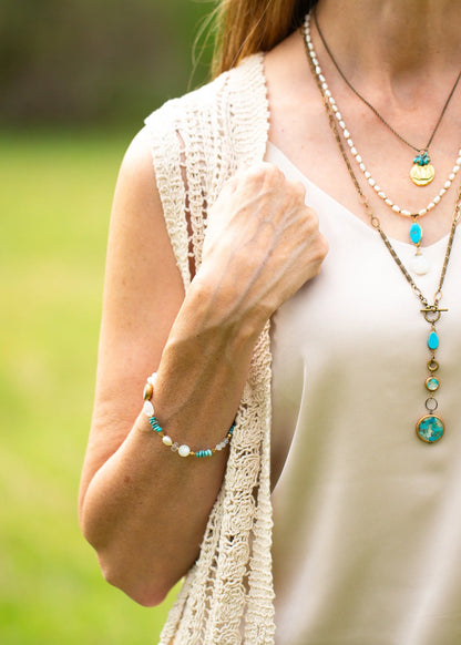 Transcend Pearl Moonstone Bracelet B009