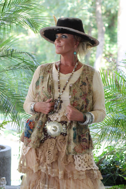 Enchanted Fields Vest - Olive