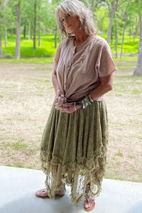 Meadow Views Skirt - Olive