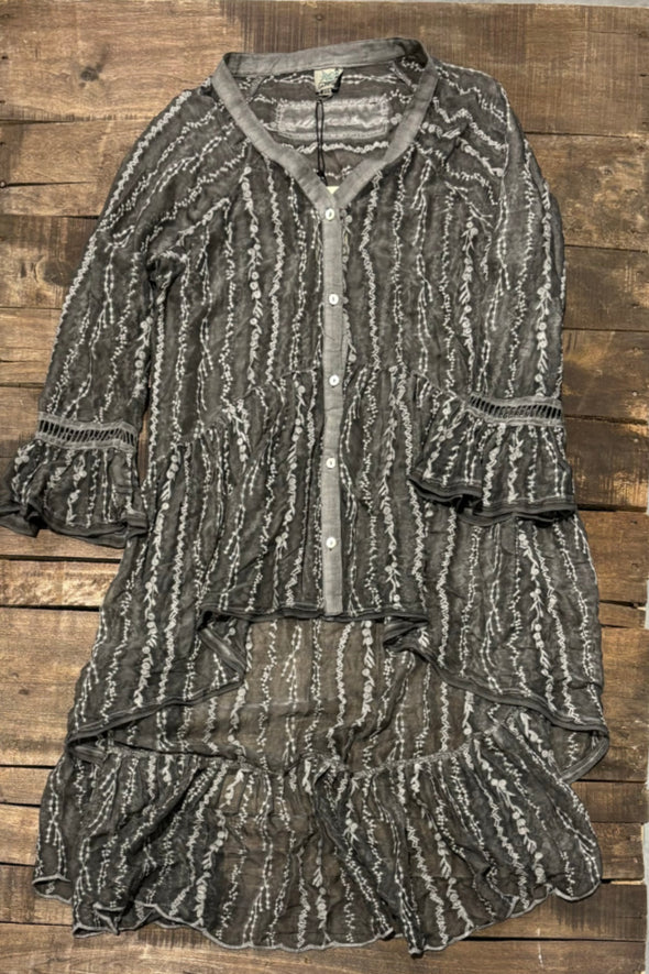 Garden Bliss High-Low Cardigan Vintage Black