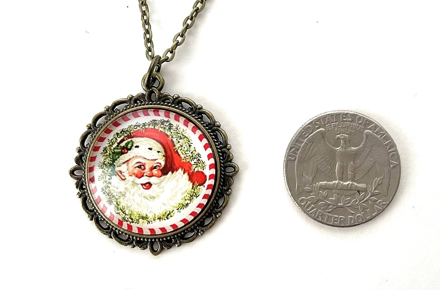 Vintage  Santa Claus Necklace