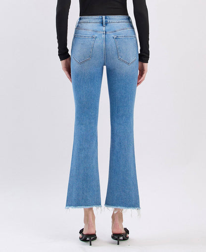 Slant Raw Edge Kick Flare Jean