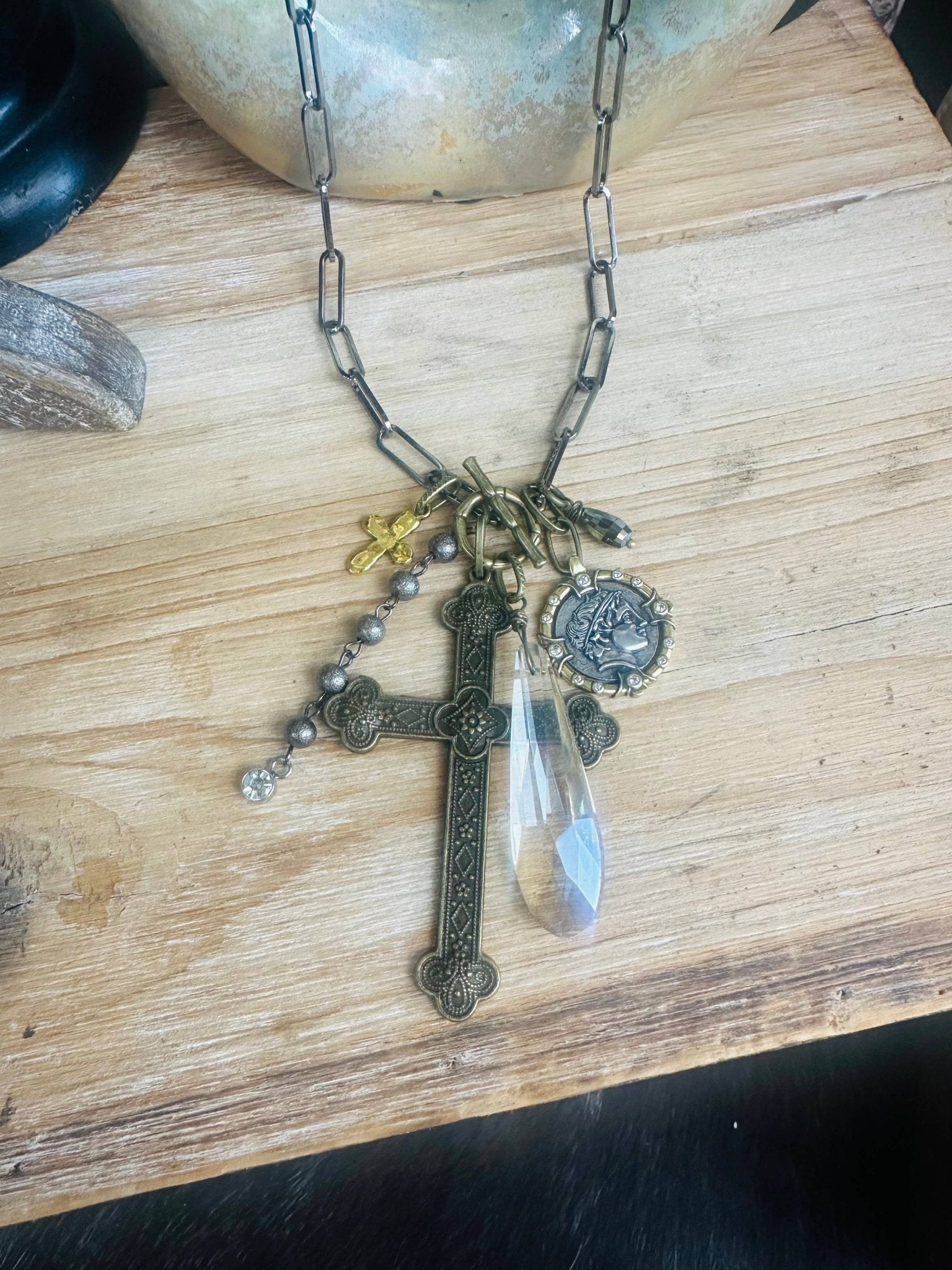 Regal Charmed Cross Necklace - Vintage Vault Boutique