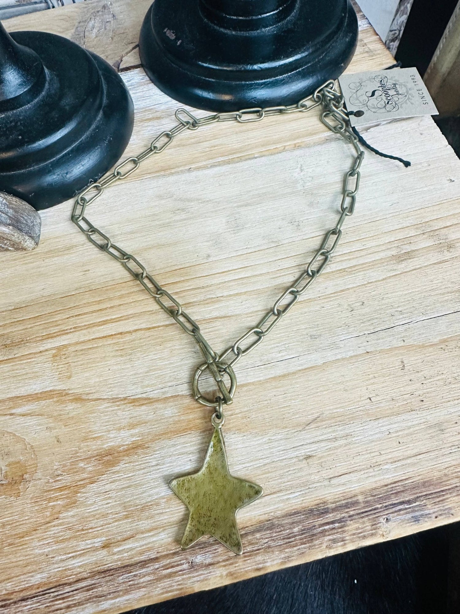 Bronze Toggle Star Necklace  - Vintage Vault Boutique