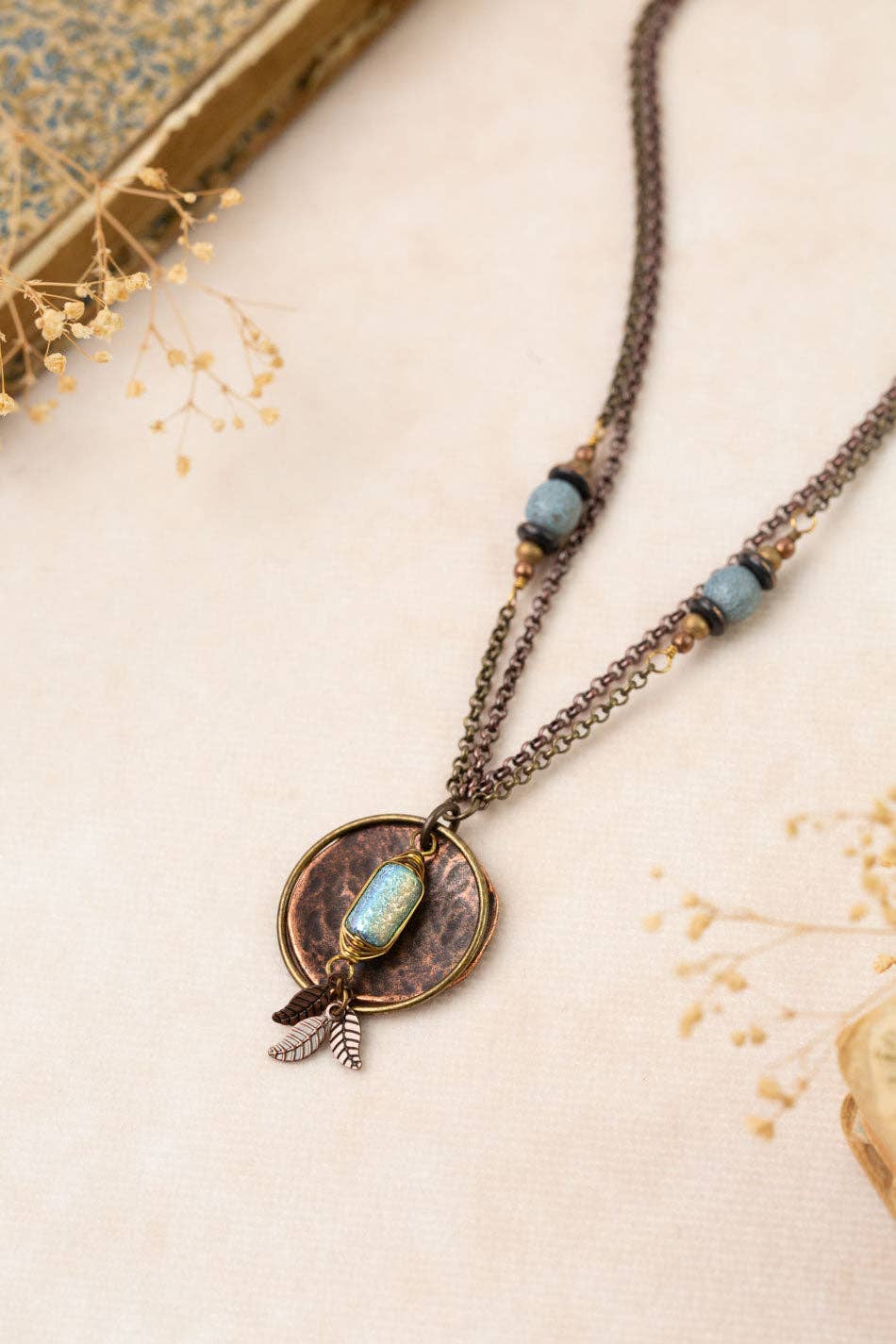 Storyteller 18.5-20.5" Czech Glass Statement Necklace