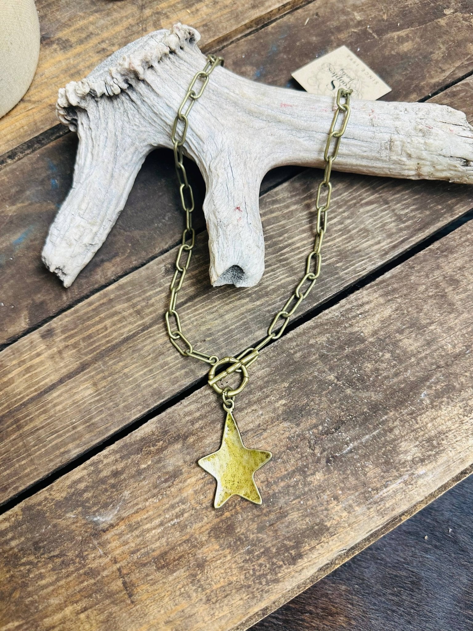 Bronze Toggle Star Necklace  - Vintage Vault Boutique