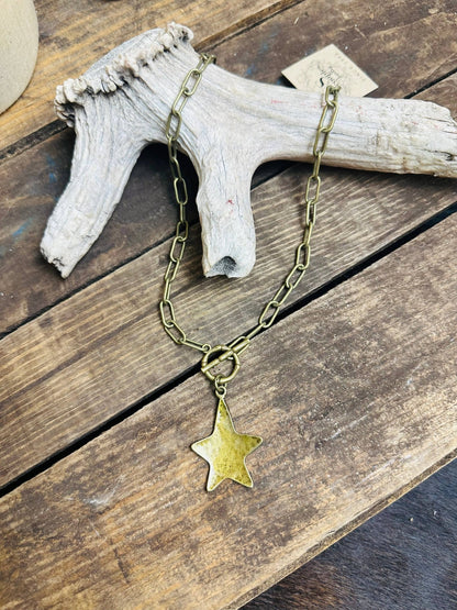 Bronze Toggle Star Necklace  - Vintage Vault Boutique