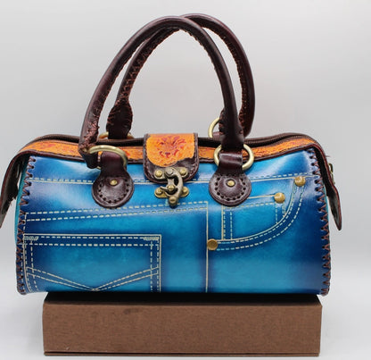 Leather Jeans Handbag 