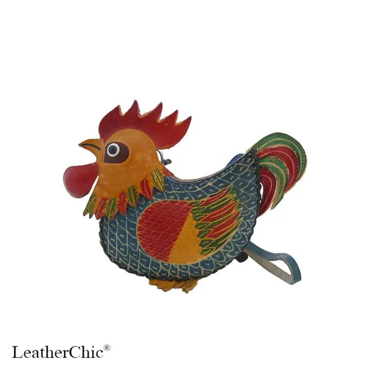 Rooster Wristlet Leather Coin Purse - Vintage Vault Boutique