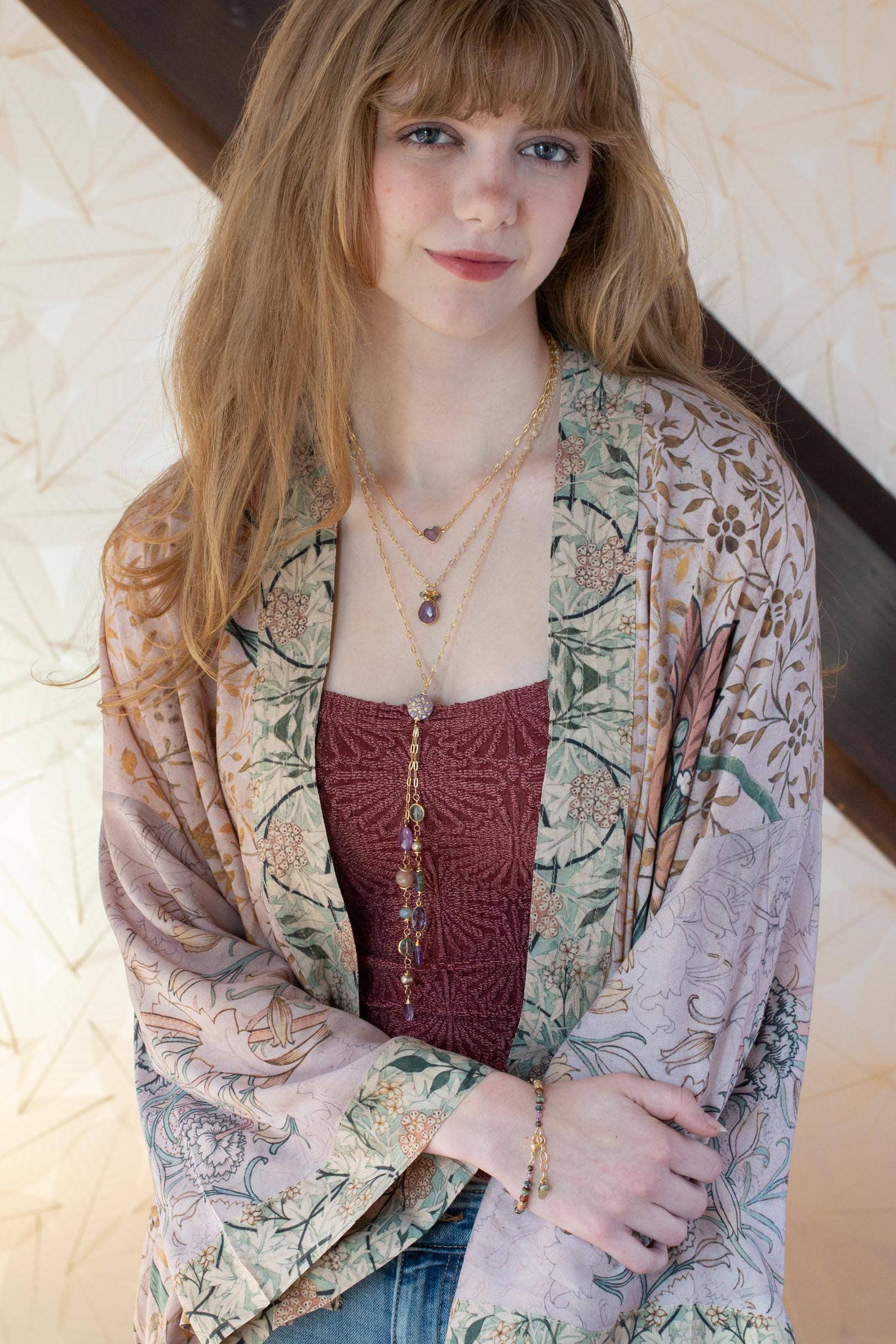 Folklore Amethyst Simple Necklace N007 - Vintage Vault Boutique