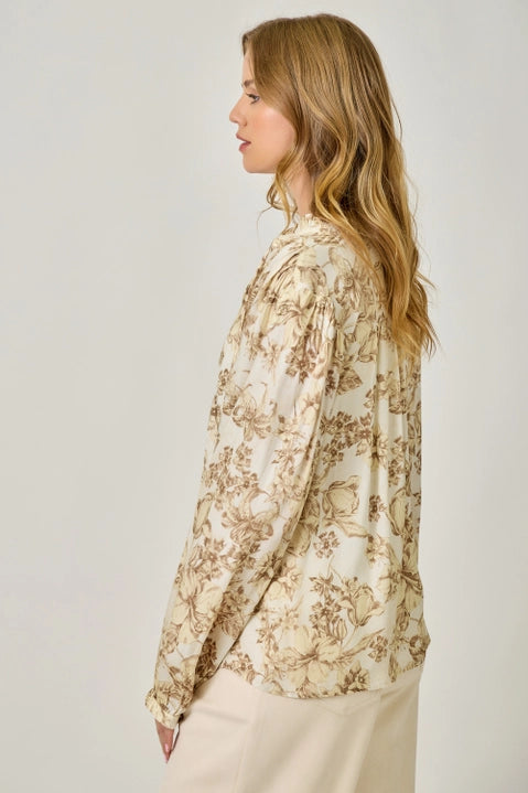 Printed Peasant Blouse