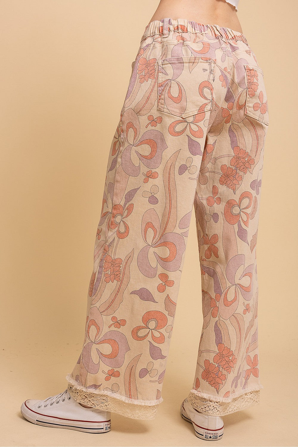 Groovy Print Denim Pants