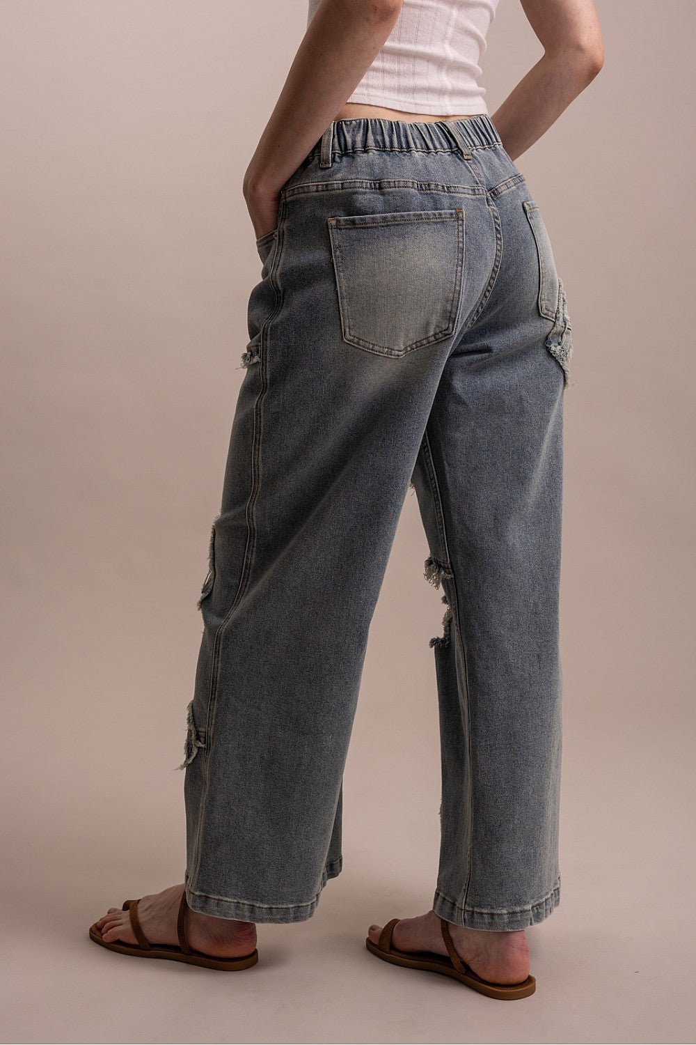 Peace Patch Denim Pant - Vintage Vault Boutique