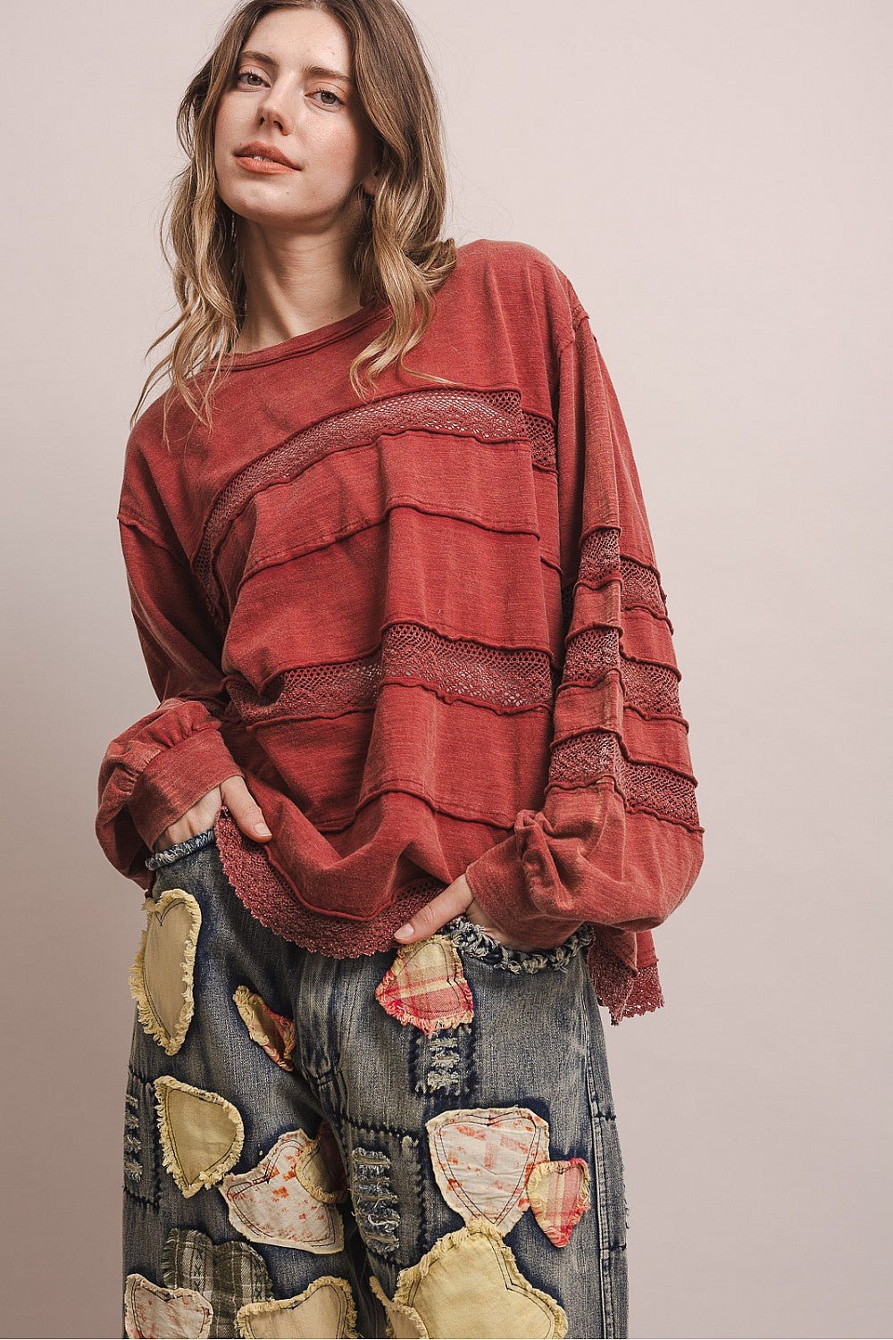 Tiered Long Sleeve Shirt - Vintage Vault Boutique