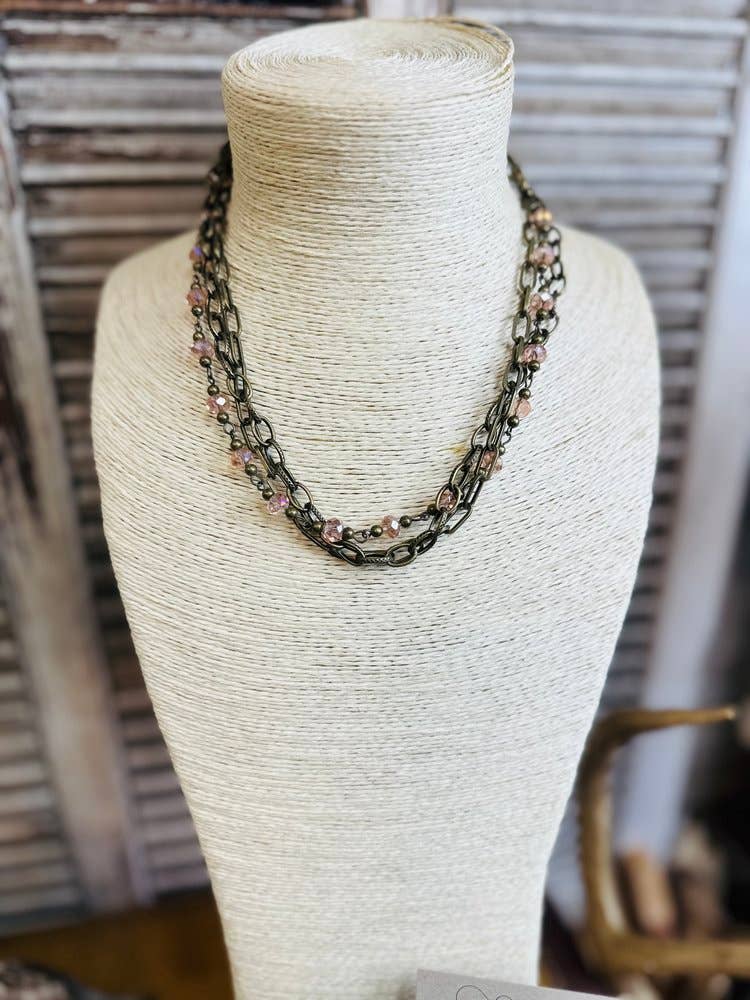 Chained Blush - Necklace - Vintage Vault Boutique
