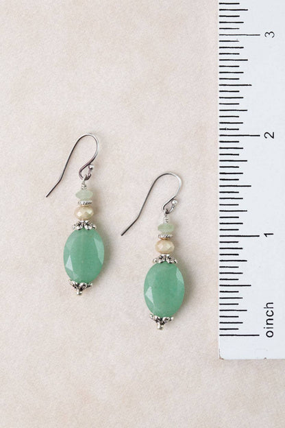 Mint Julep Green Aventurine Simple Earrings E063 - Vintage Vault Boutique